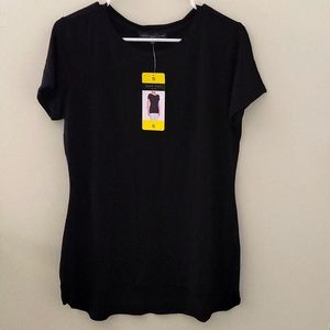 Joan Vass NY Women Tunic Blouse Shirt Short Sleeve